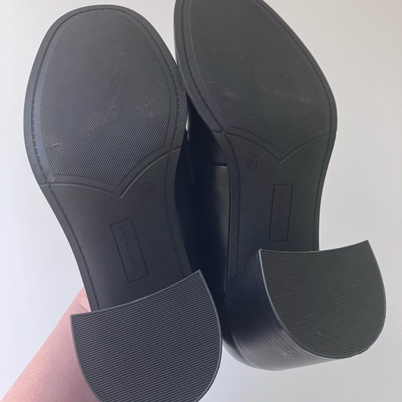 MARC FISHER WOMENS BLACK DANCEL HEELS LOAFER HORSE BIT DETAIL SIZE 9.5 - Picture 5 of 7